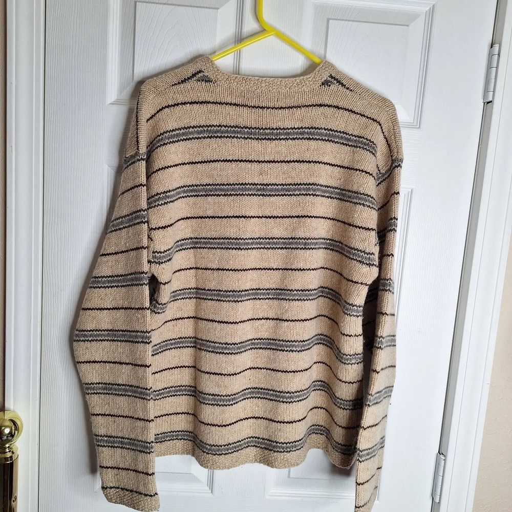 J.Crew Wool Beige Striped Sweater Size Medium